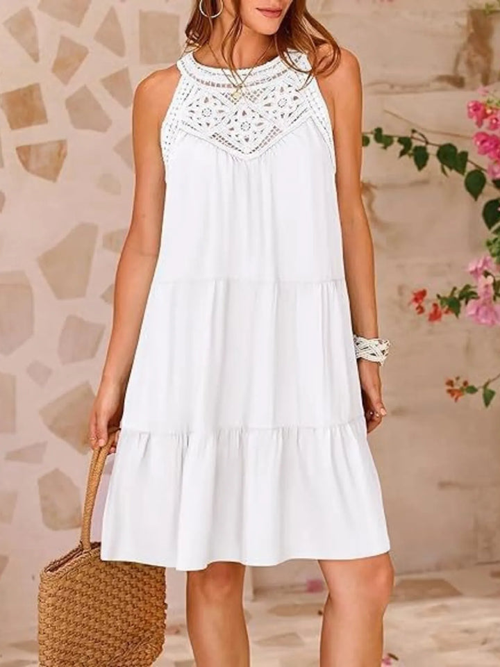 Crochet Lace Tiered Summer Dress - Maka Boho