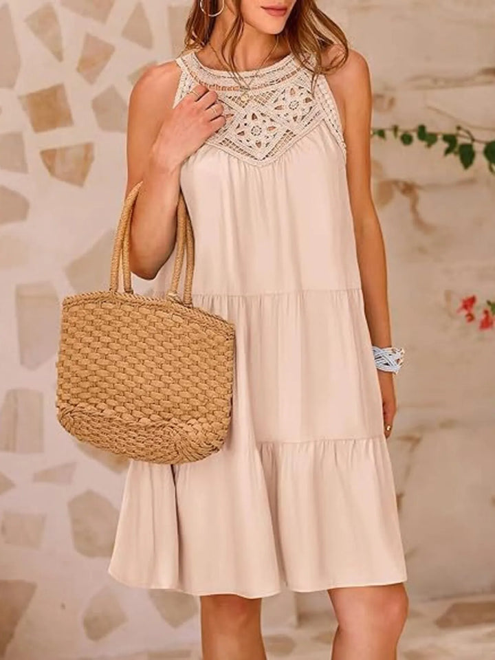Crochet Lace Tiered Summer Dress - Maka Boho