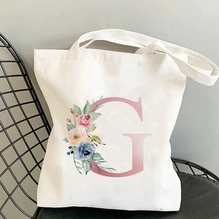 Floral Initial Tote - Maka Boho