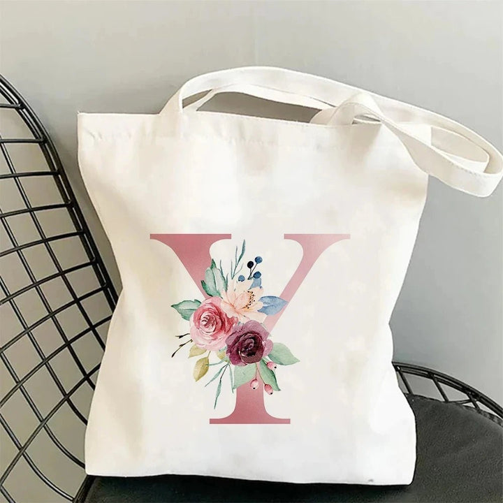 Floral Initial Tote - Maka Boho