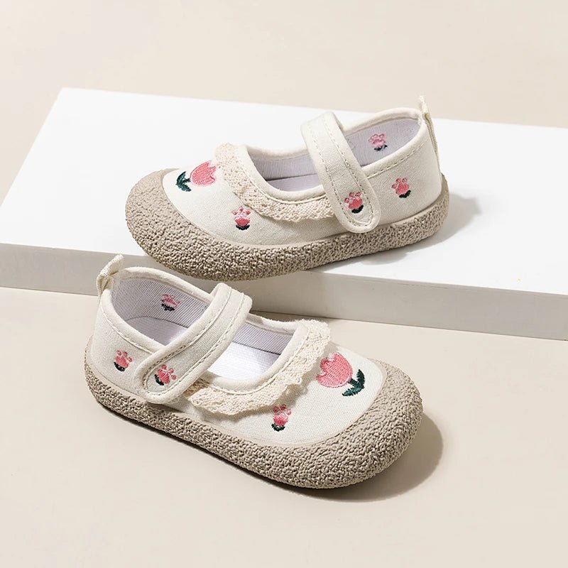 Girls Embroidered Flower Shoes - Maka Boho