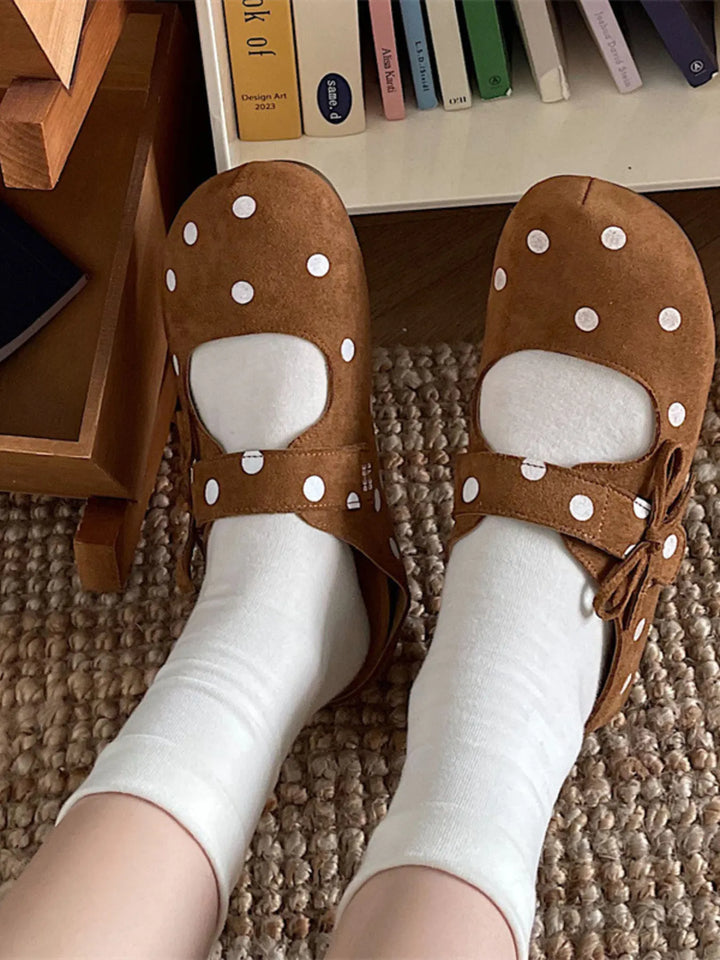 Polka Dot Round Toe Slip - Ons - Maka Boho
