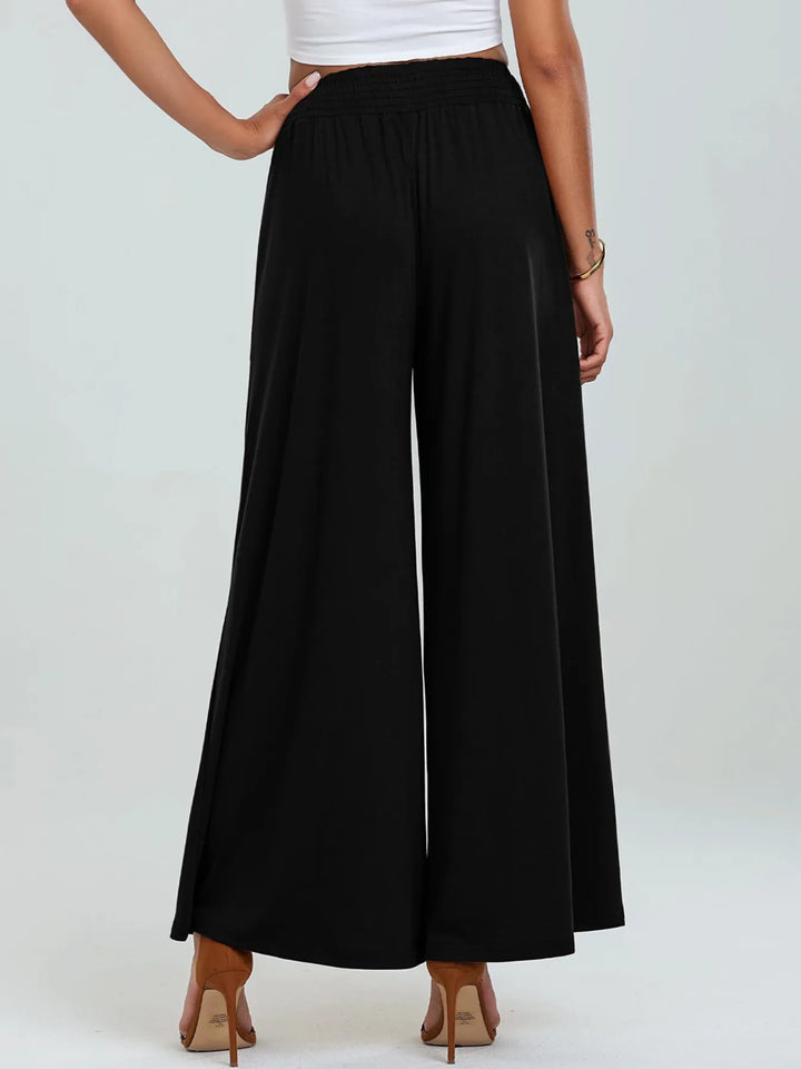 High - Waisted Wide Leg Pants with Pockets - Maka Boho