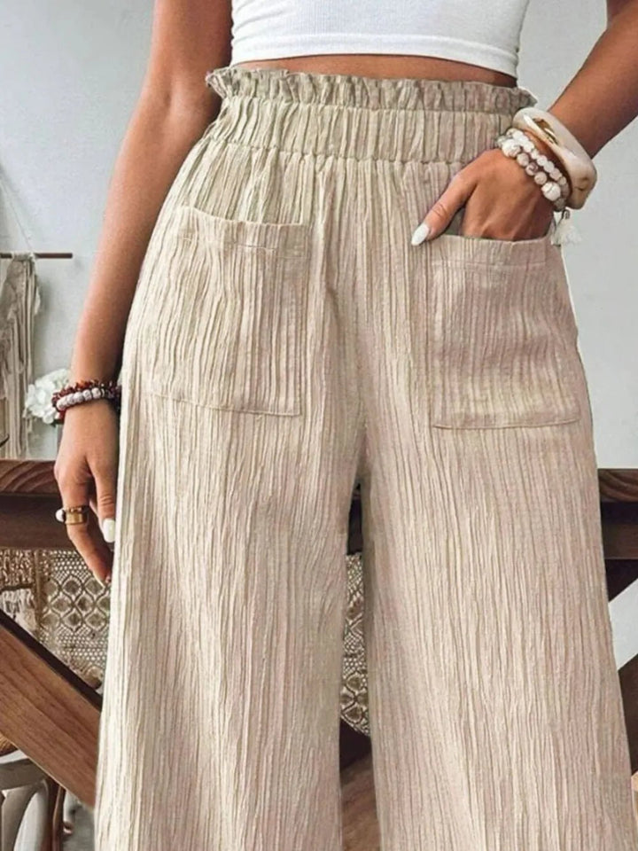 Frill Wide Leg Pants - Maka Boho