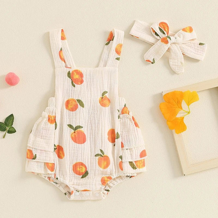 Peach Romper + Headband - Maka Boho