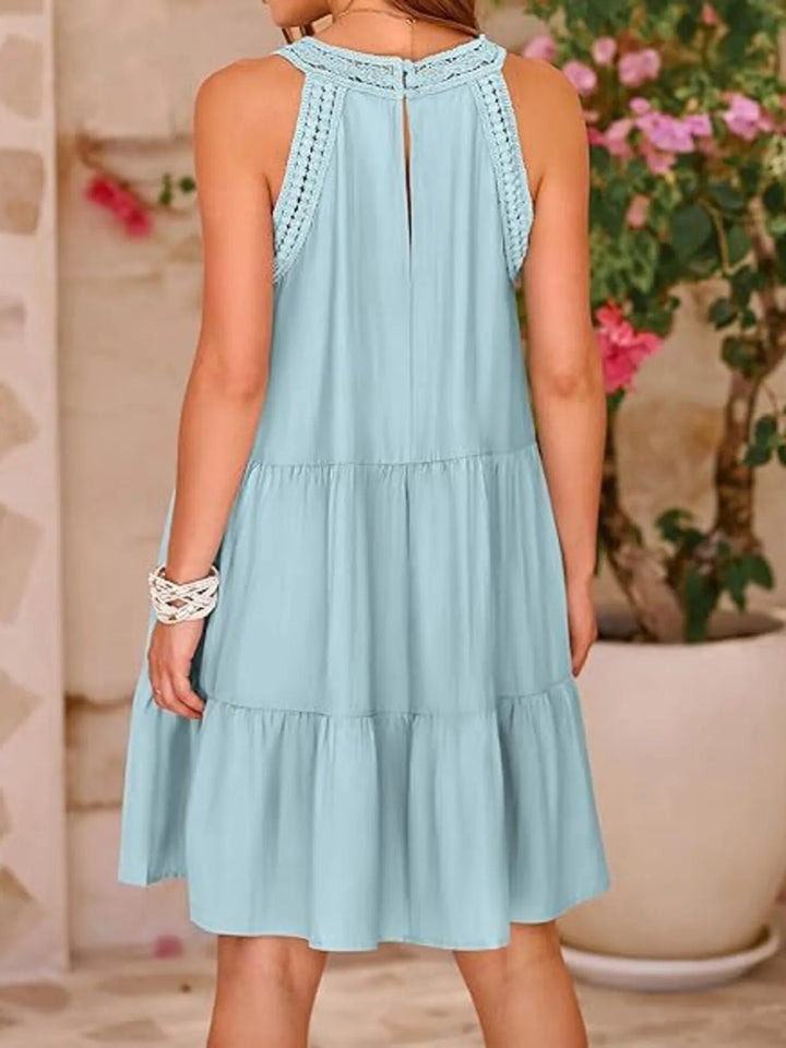 Crochet Lace Tiered Summer Dress - Maka Boho