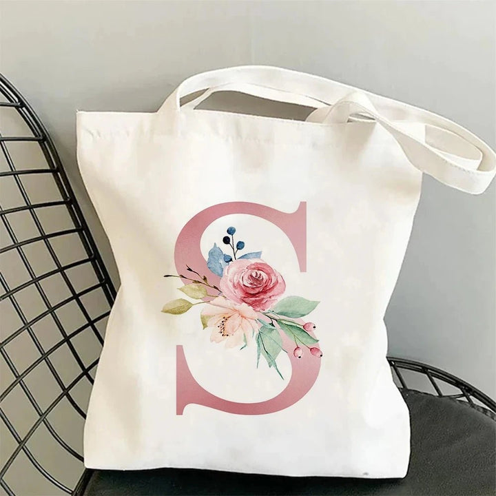 Floral Initial Tote - Maka Boho