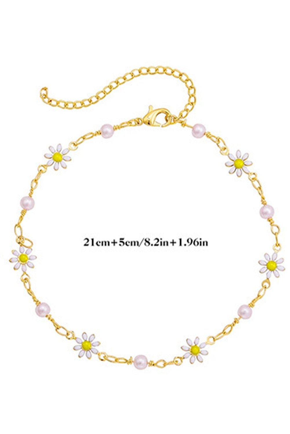 Gold Daisy Chain Anklet - Maka Boho