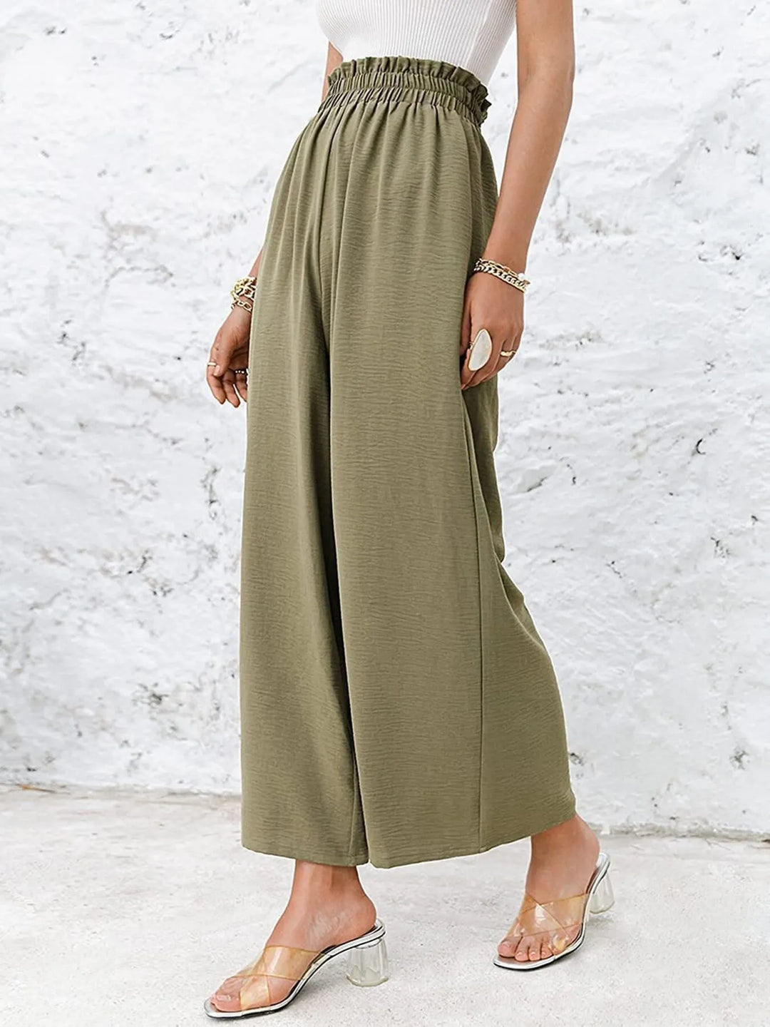 Full Size Wide Leg Pants with Pockets Plus Size - Maka Boho