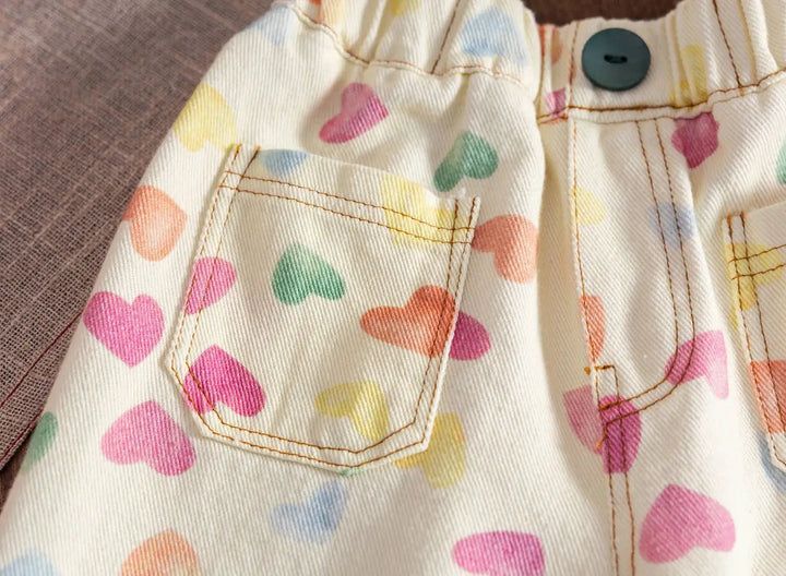 Heart Print Pants - Maka Boho