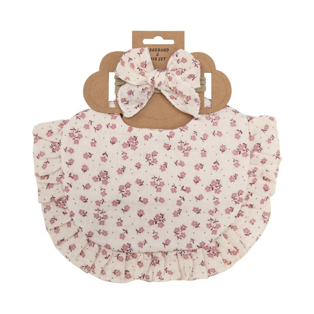 Baby Girls Bib & Bow Set - Maka Boho