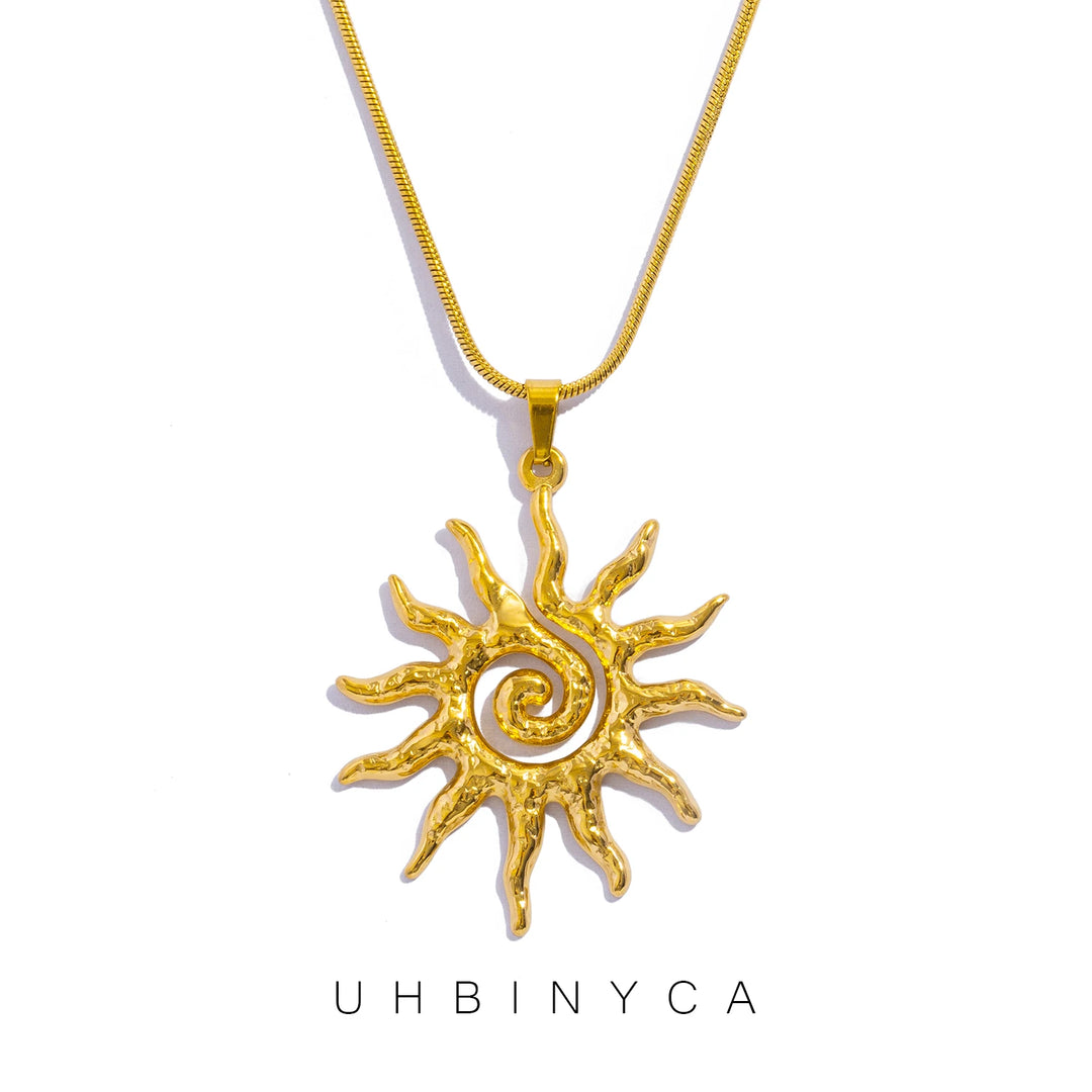 Spiral Sun Necklace - Maka Boho