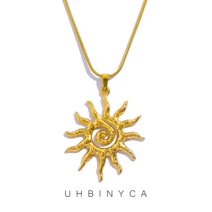 Spiral Sun Necklace - Maka Boho
