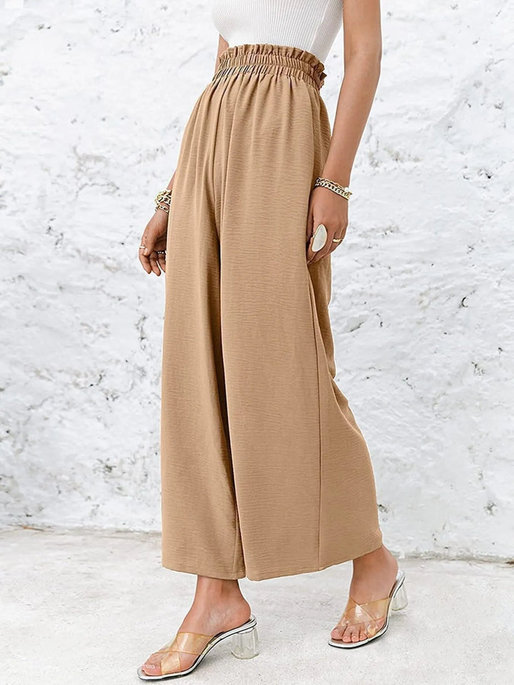 Full Size Wide Leg Pants with Pockets Plus Size - Maka Boho