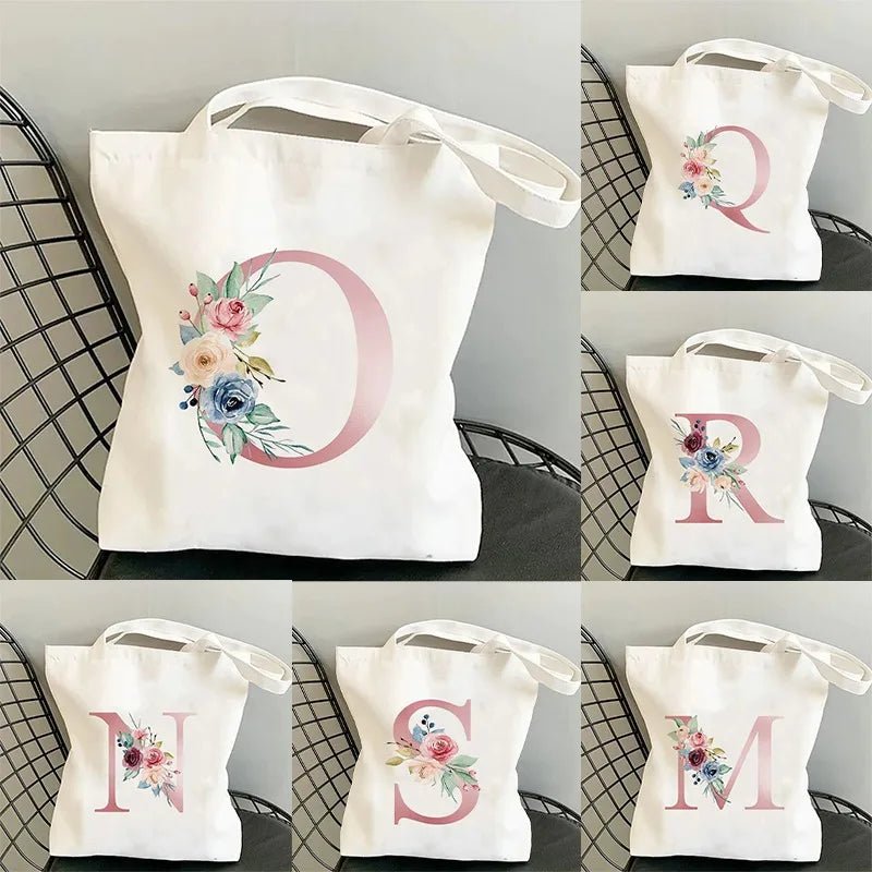 Floral Initial Tote - Maka Boho