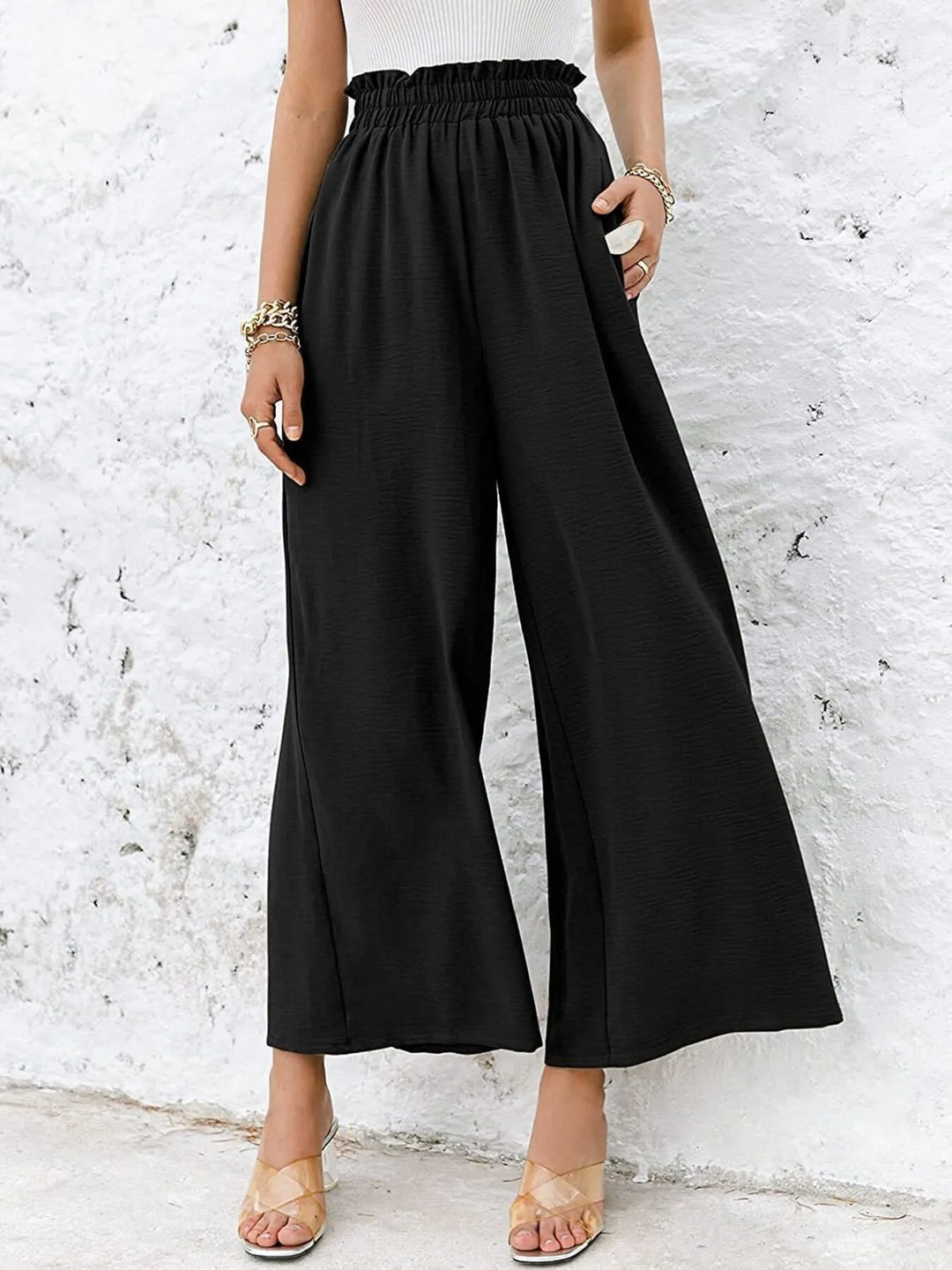 Full Size Wide Leg Pants with Pockets Plus Size - Maka Boho