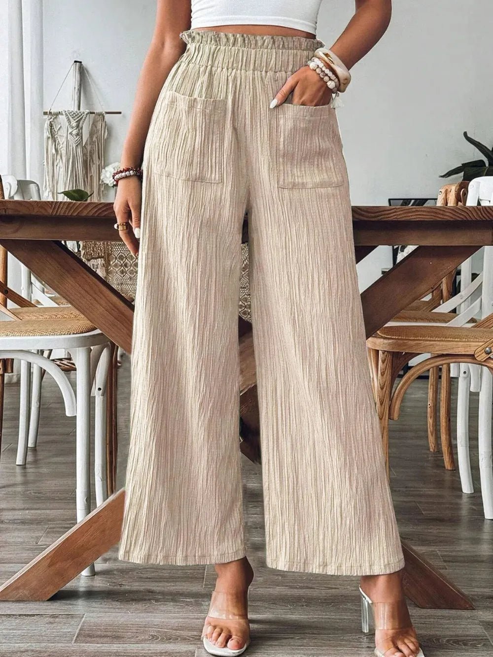 Frill Wide Leg Pants - Maka Boho