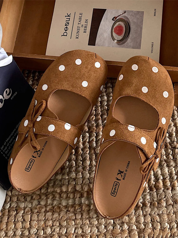 Polka Dot Round Toe Slip - Ons - Maka Boho