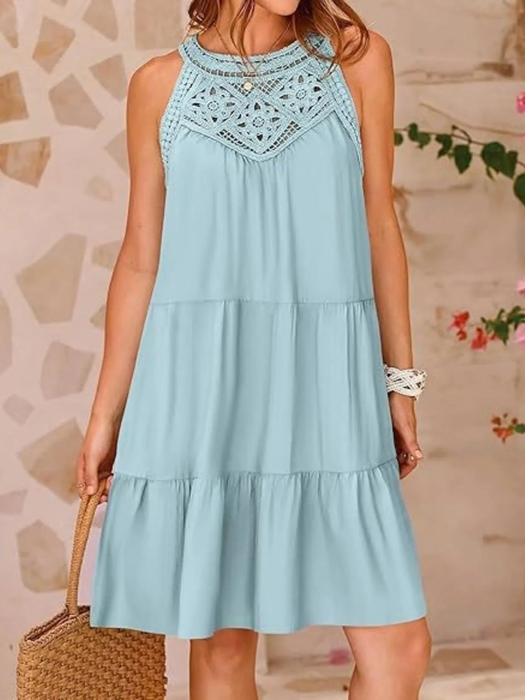 Crochet Lace Tiered Summer Dress - Maka Boho