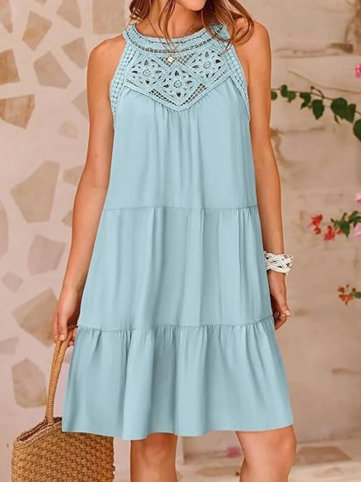 Crochet Lace Tiered Summer Dress - Maka Boho