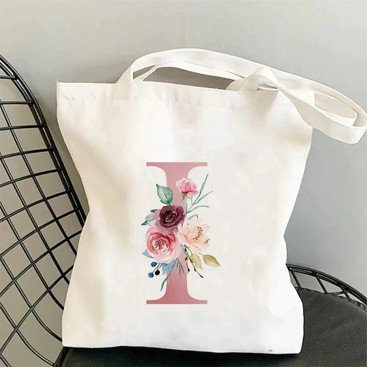 Floral Initial Tote - Maka Boho