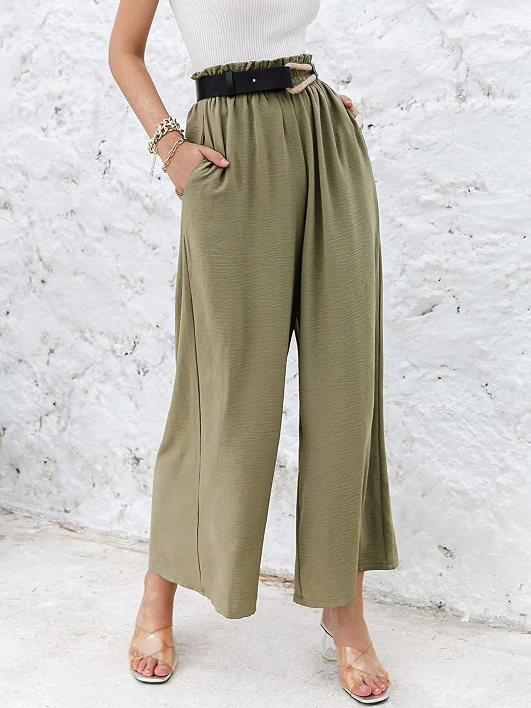 Full Size Wide Leg Pants with Pockets Plus Size - Maka Boho