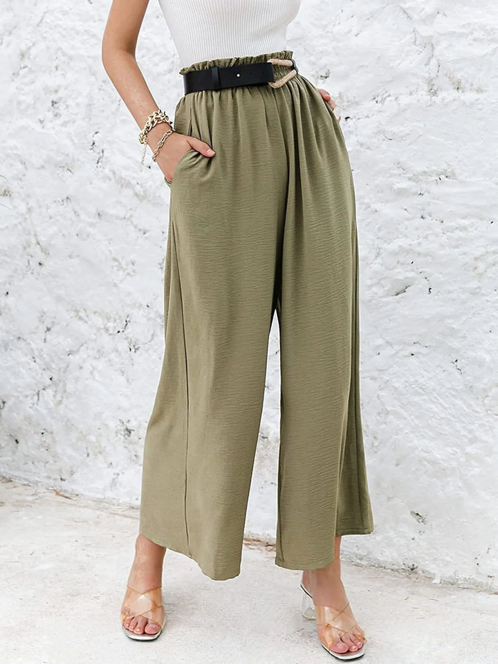 Full Size Wide Leg Pants with Pockets Plus Size - Maka Boho