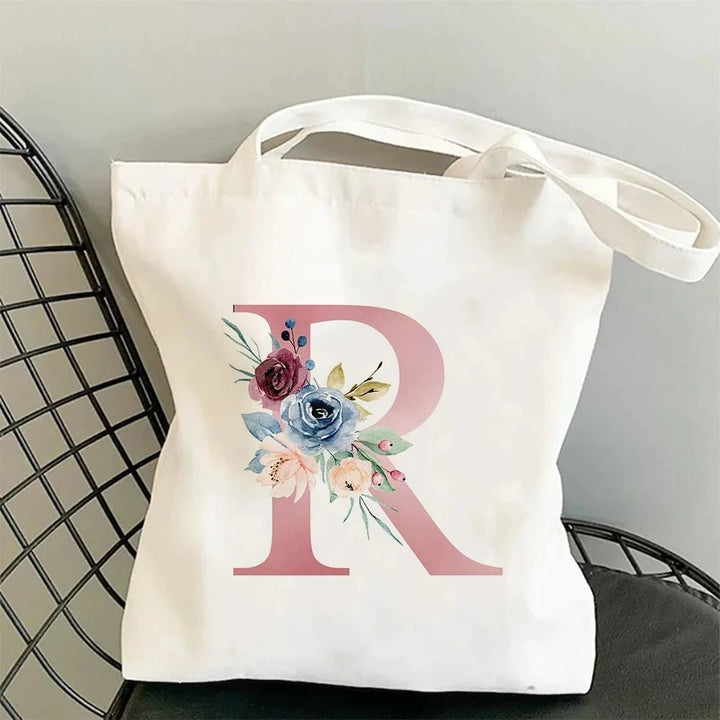 Floral Initial Tote - Maka Boho