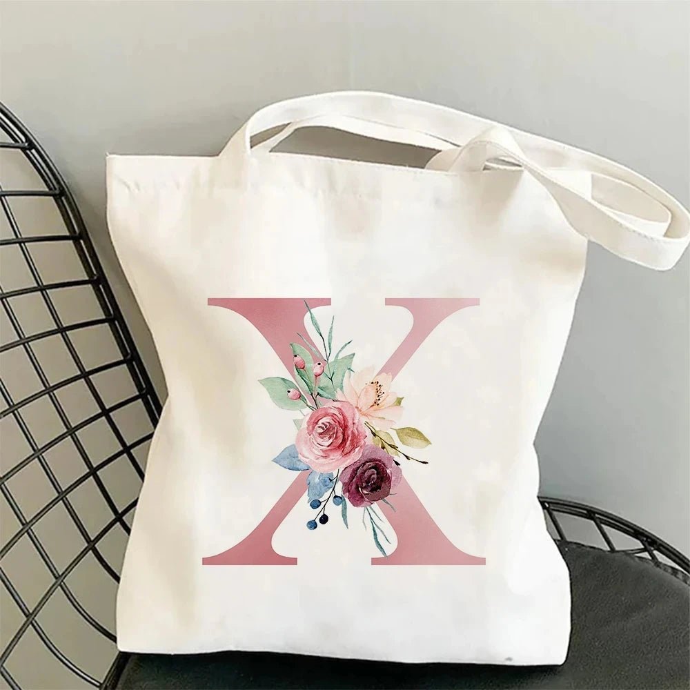 Floral Initial Tote - Maka Boho