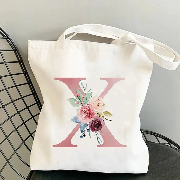 Floral Initial Tote - Maka Boho