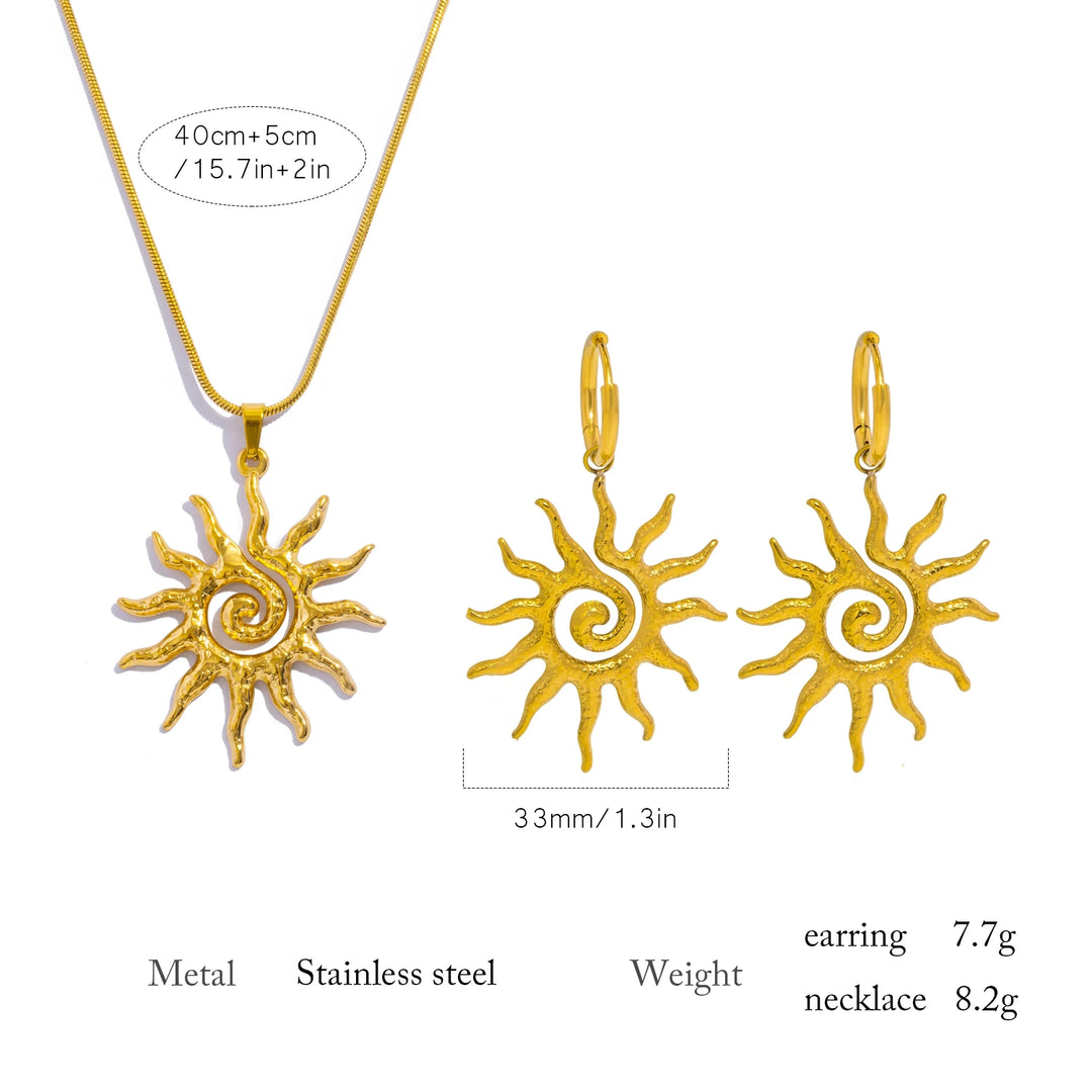 Spiral Sun Necklace - Maka Boho