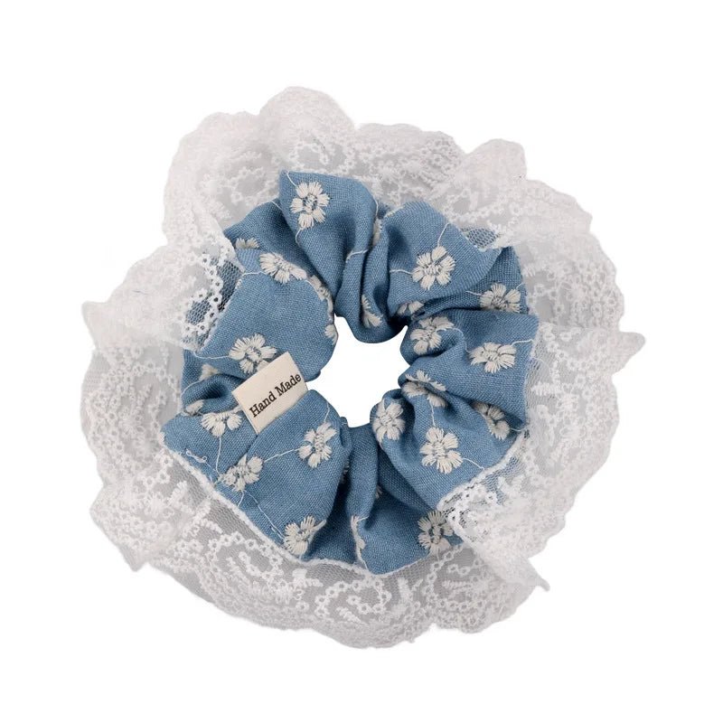 Denim Lace Scrunchie - Maka Boho