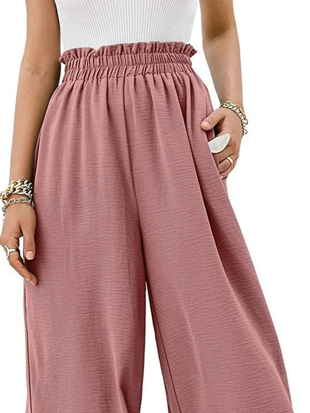 Full Size Wide Leg Pants with Pockets Plus Size - Maka Boho