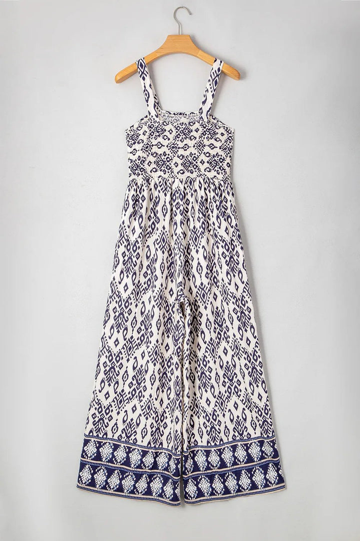 Bohemian Print Wide Leg Jumpsuit - Maka Boho