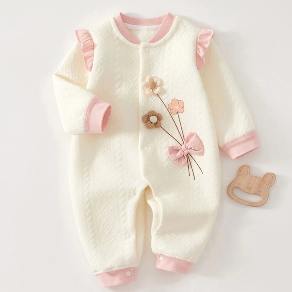 Baby Girl Romper Long Sleeve Cotton Autumn Winter Warm Newborn Clothes Princess First Birthday Baby Jumpsuit High Quality - Maka Boho