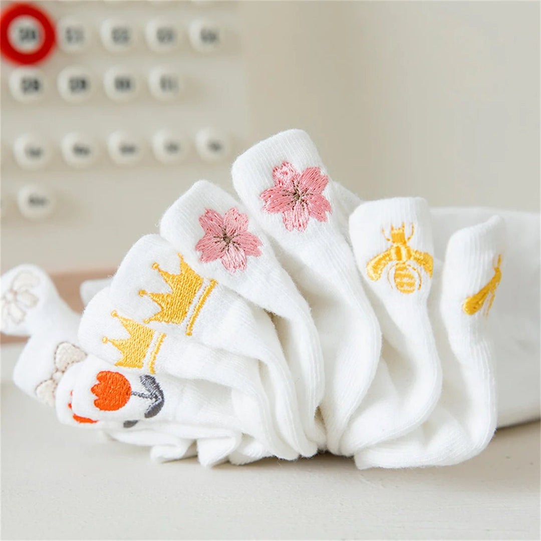 Girls Embroidered Socks (5) - Maka Boho