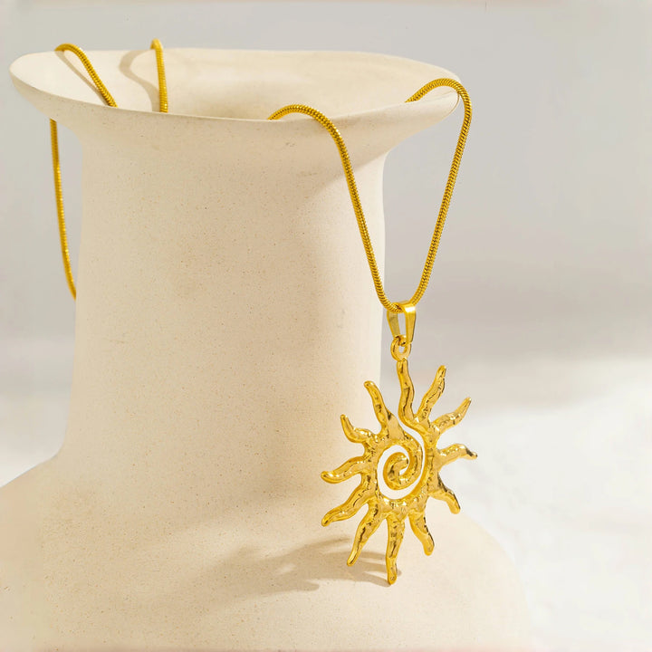 Spiral Sun Necklace - Maka Boho