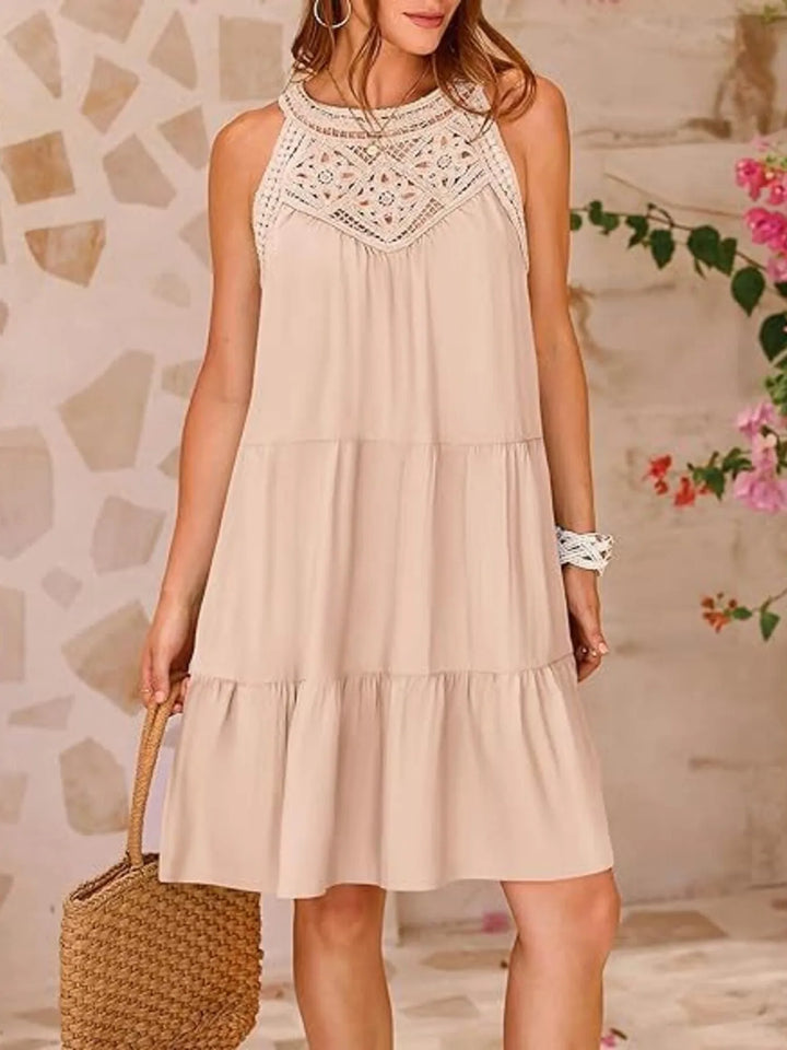 Crochet Lace Tiered Summer Dress - Maka Boho