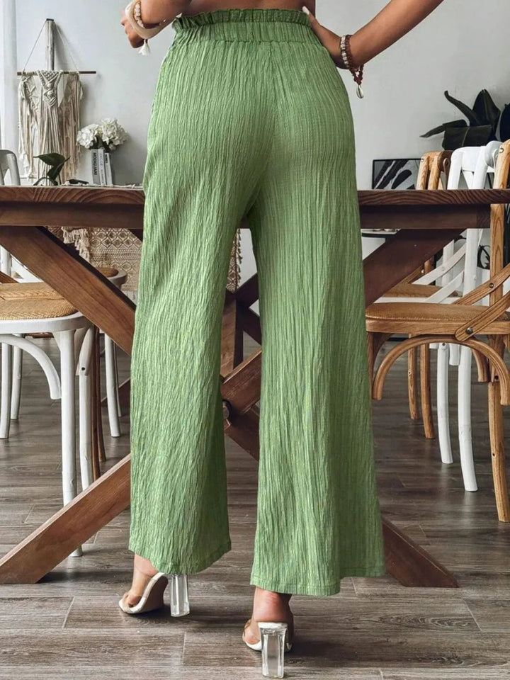 Frill Wide Leg Pants - Maka Boho