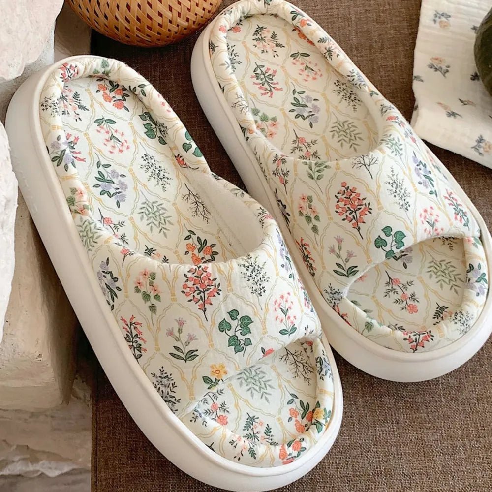 Open Toe Platform Slippers - Maka Boho