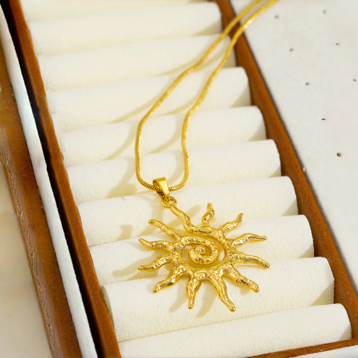 Spiral Sun Necklace - Maka Boho