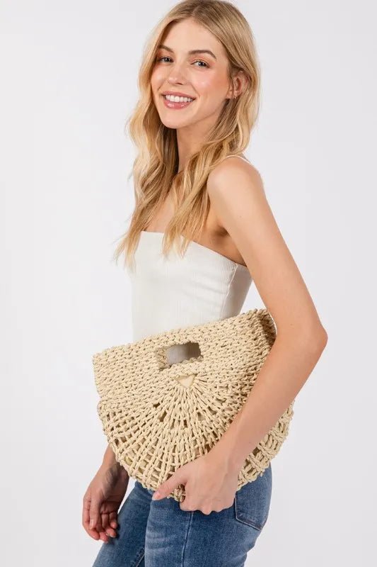Fame Braided Semi Circle Tote Bag - Maka Boho