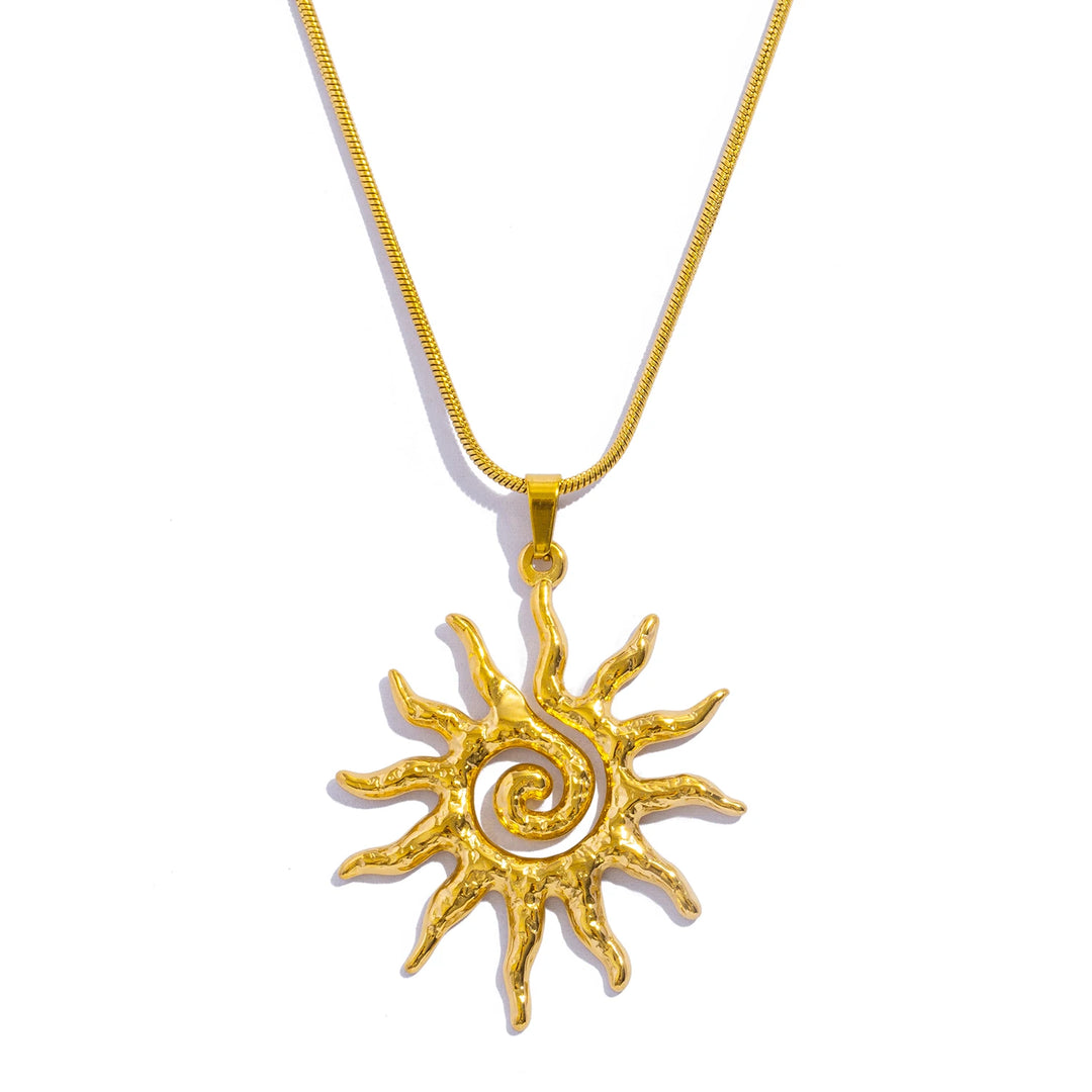 Spiral Sun Necklace - Maka Boho