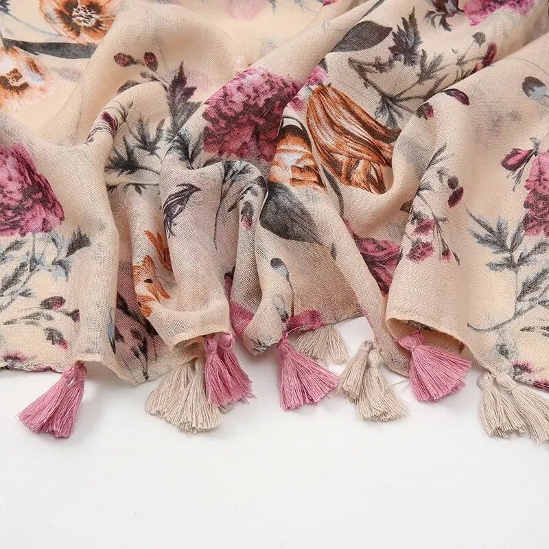 Large Cotton Viscose Women's Scarf - Maka Boho