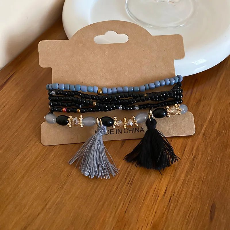 Tassel Rice Bead Bracelet - Maka Boho