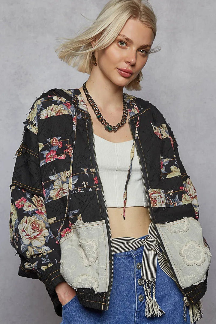 POL Lace Patch Jacket - Maka Boho
