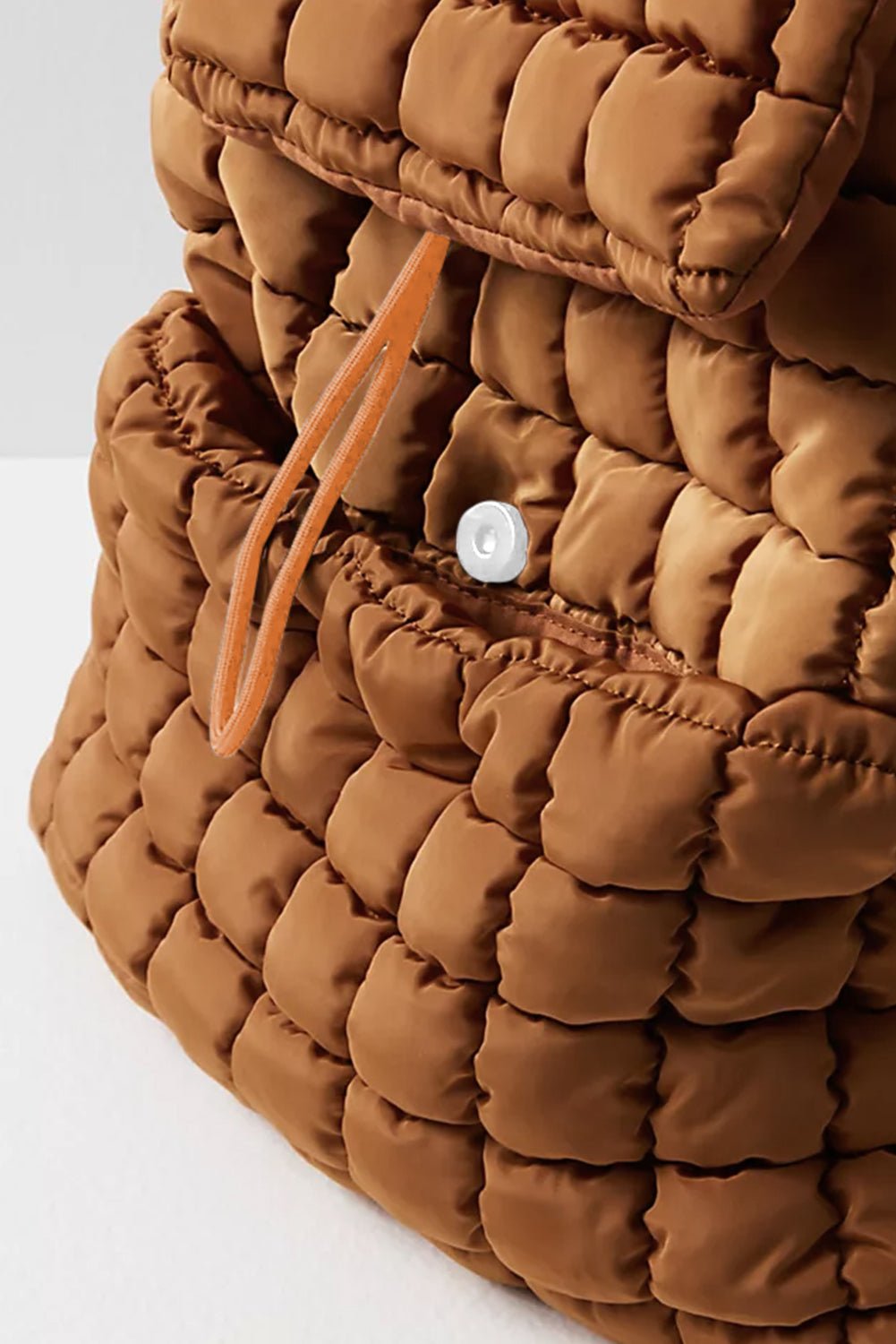 Pink Solid Flapped Quilted Puffer Backpack - Maka Boho