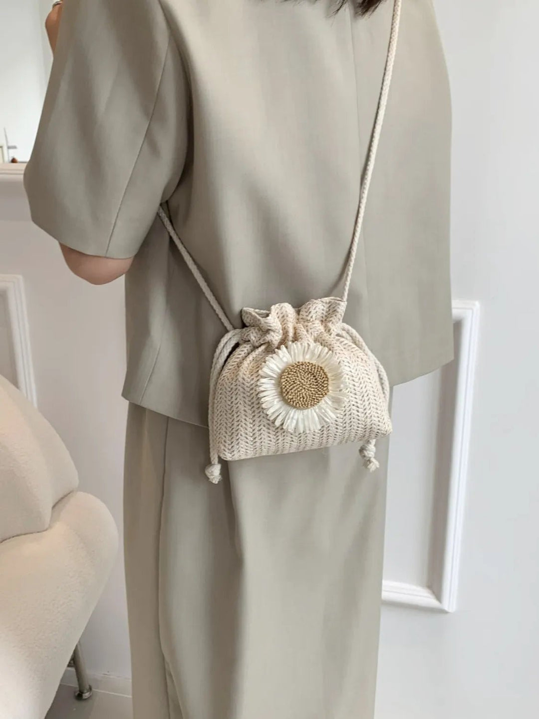 Sunflower Drawstring Bucket Bag - Maka Boho