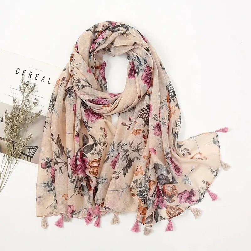 Large Cotton Viscose Women's Scarf - Maka Boho