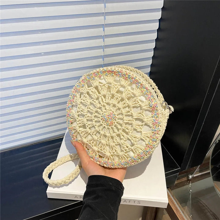 Handmade Round Crochet Straw Handbag - Maka Boho